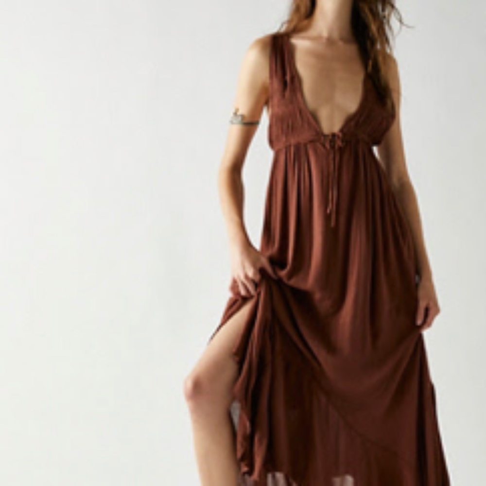 Small Free People Brown Maxi Dress